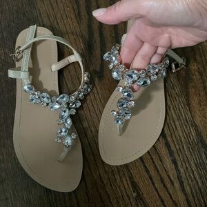 Unbranded sandals with crystal stones size 7